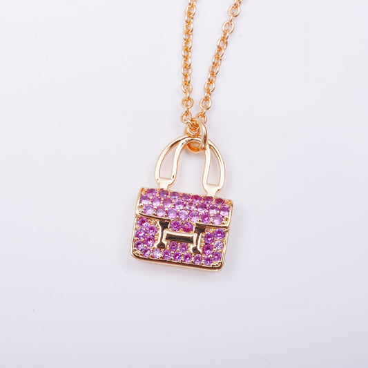 [⭐Luxery]CONSTANCE PEDANT PURPLE DIAMOND NECKLACE