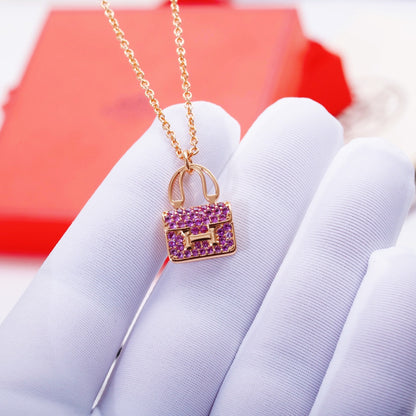 [⭐Luxery]CONSTANCE PEDANT PURPLE DIAMOND NECKLACE
