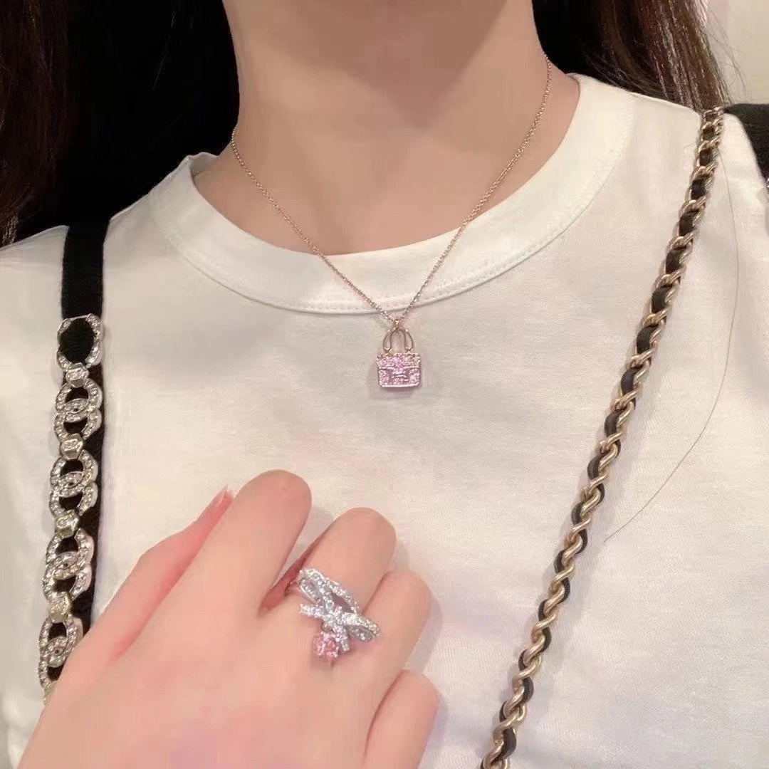 [⭐Luxery]CONSTANCE PEDANT PURPLE DIAMOND NECKLACE