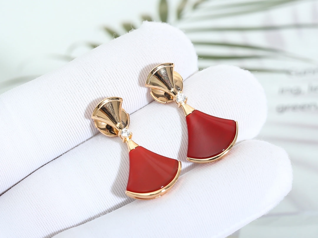 [⭐Luxery]DREAM Carnelian PINK GOLD EARRINGS