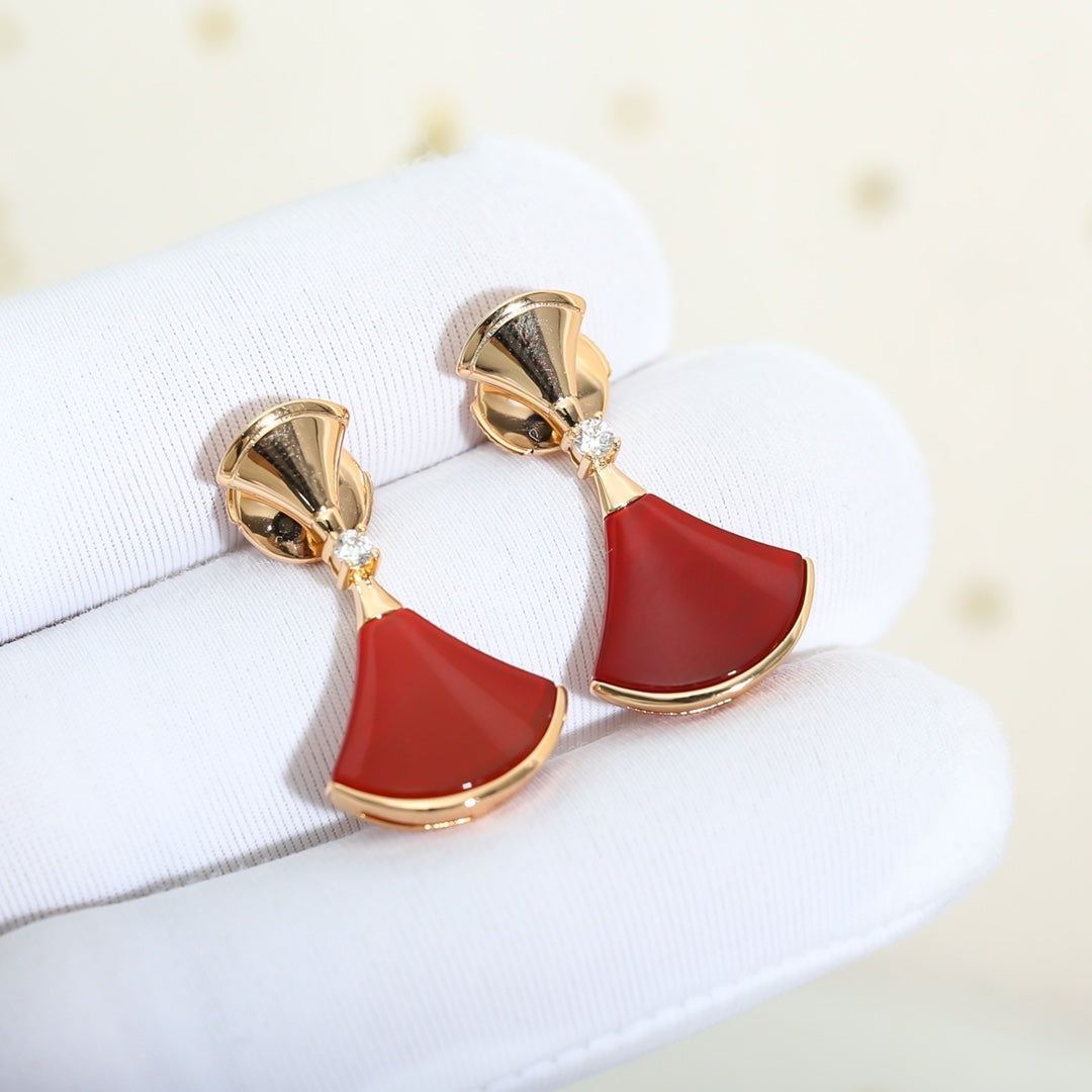 [⭐Luxery]DREAM Carnelian PINK GOLD EARRINGS