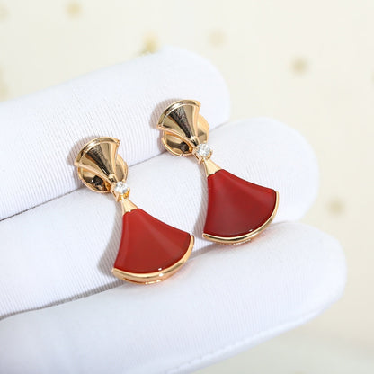 [⭐Luxery]DREAM Carnelian PINK GOLD EARRINGS