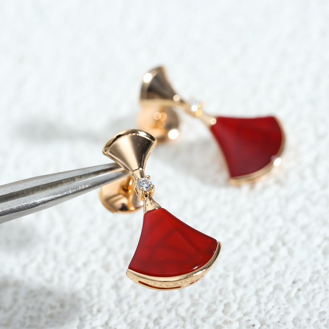 [⭐Luxery]DREAM Carnelian PINK GOLD EARRINGS