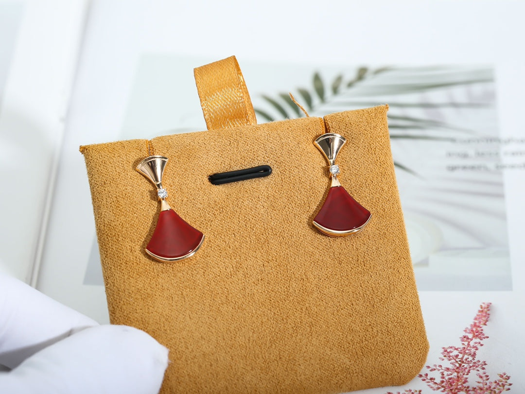 [⭐Luxery]DREAM Carnelian PINK GOLD EARRINGS