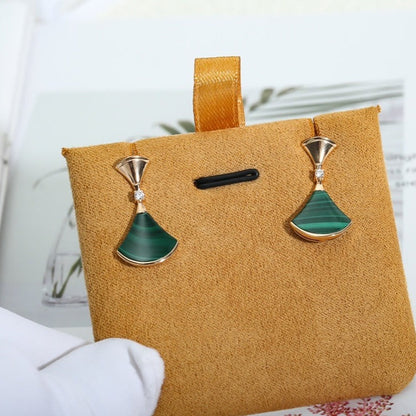 [⭐Luxery]DREAM MALACHITE PINK GOLD EARRINGS