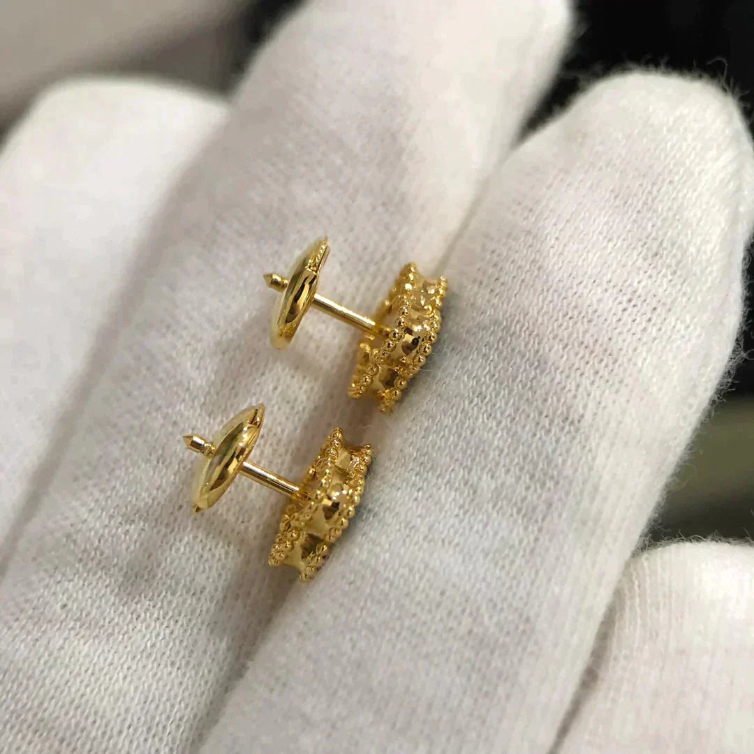 [⭐Luxery]CLOVER MINI 9.5MM MALACHITE  EARRINGS