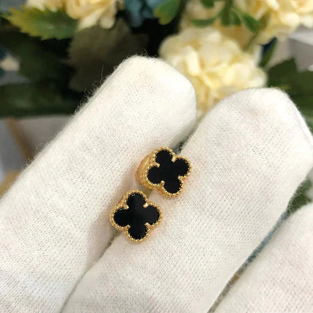 [⭐Luxery]CLOVER MINI 9.5MM BLACK MOP EARRINGS