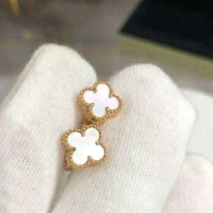 [⭐Luxery]CLOVER MINI 9.5MM WHITE MOP EARRINGS