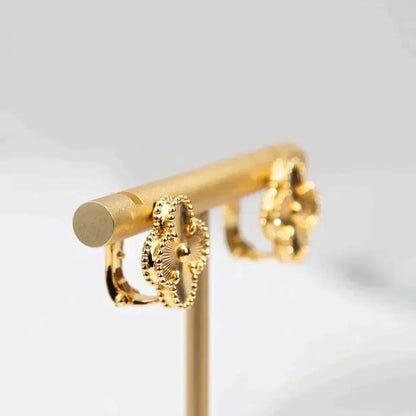 [⭐Luxery]CLOVER MEDIUM 1 MOTIFS LASER EARRINGS