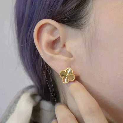 [⭐Luxery]CLOVER MEDIUM 1 MOTIFS LASER EARRINGS