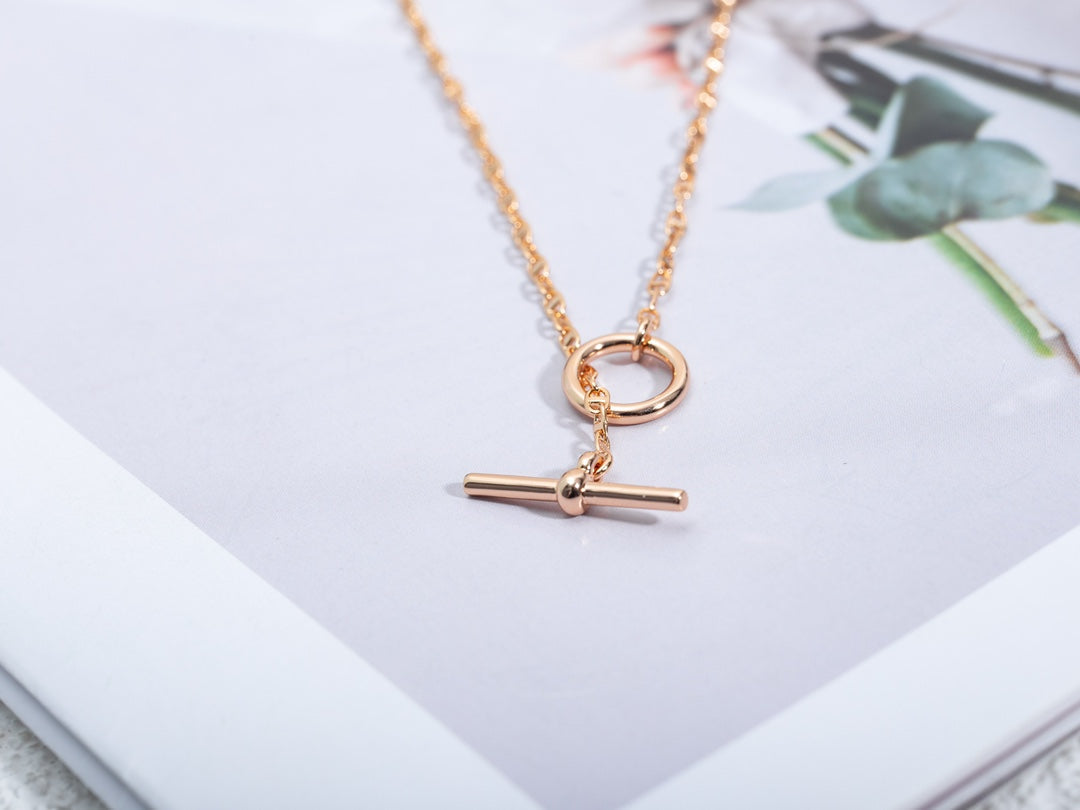 [⭐Luxery]ECHAPPEE NECKLACE PINK GOLD