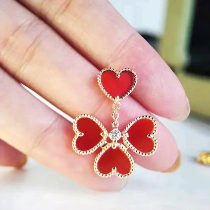 [⭐Luxery]SWEET CLOVER CARNELIAN EARRINGS