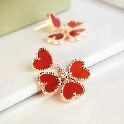 [⭐Luxery]SWEET CLOVER CARNELIAN EARRINGS