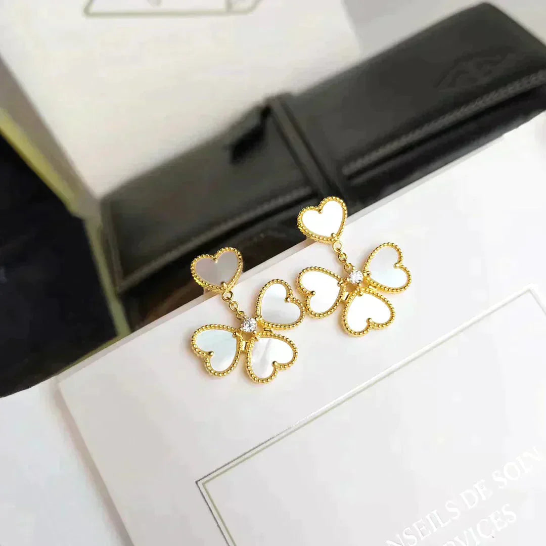 [⭐Luxery]CLOVER SWEET WHITE MOP EARRINGS