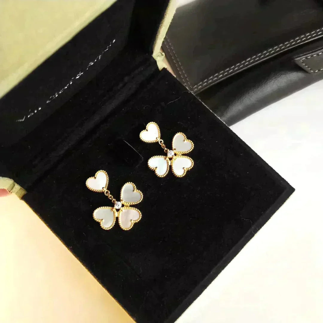 [⭐Luxery]CLOVER SWEET WHITE MOP EARRINGS