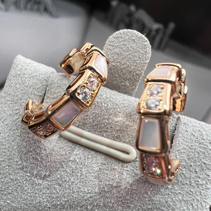 [⭐Luxery]SERPENTI MOP PINK GOLD EARRINGS
