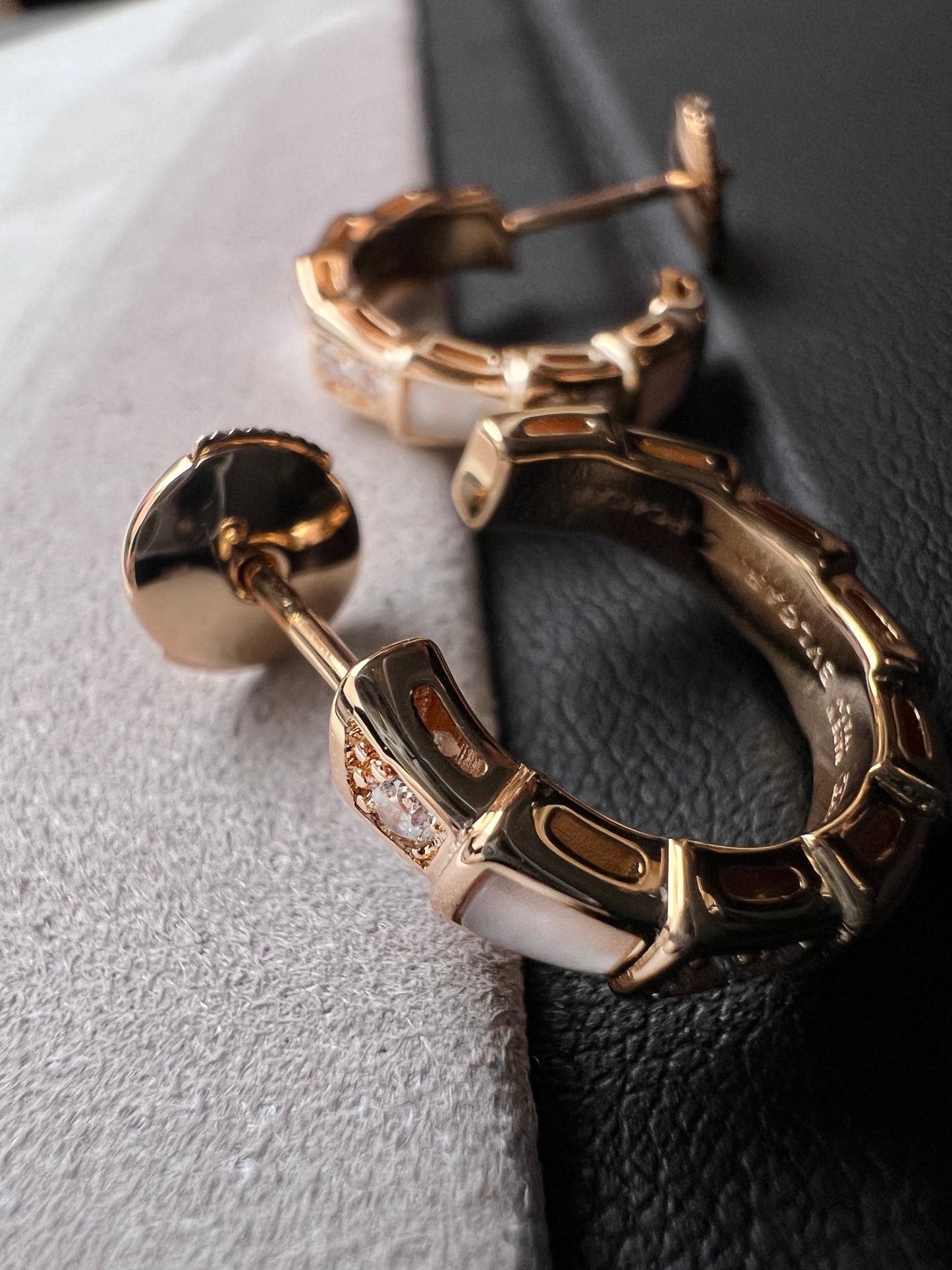 [⭐Luxery]SERPENTI MOP PINK GOLD EARRINGS