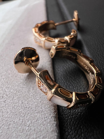 [⭐Luxery]SERPENTI MOP PINK GOLD EARRINGS