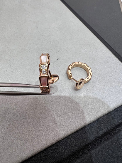 [⭐Luxery]SERPENTI MOP PINK GOLD EARRINGS