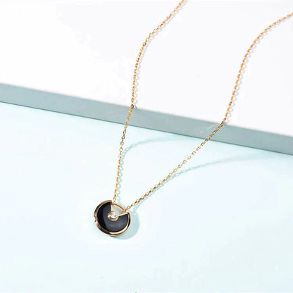 [⭐Luxery]AMULETTE GOLD CARNELIAN ONYX NECKLACE
