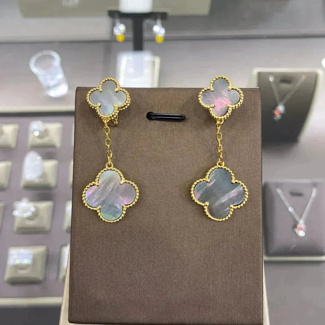 [⭐Luxery]CLOVER 2 MOTIFS  EARRINGS (MULTIPLE CHOICESC