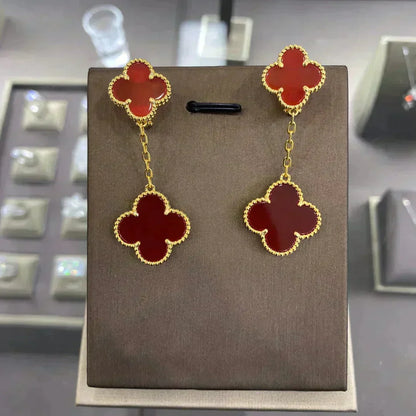 [⭐Luxery]CLOVER 2 MOTIFS  EARRINGS (MULTIPLE CHOICESC