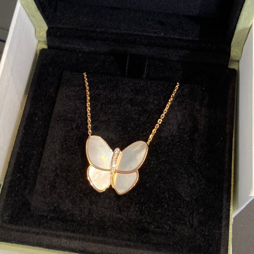 [⭐Luxery]BUTTERFLY GOLD MOP DIAMOND NECKLACE