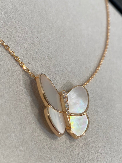 [⭐Luxery]BUTTERFLY GOLD MOP DIAMOND NECKLACE