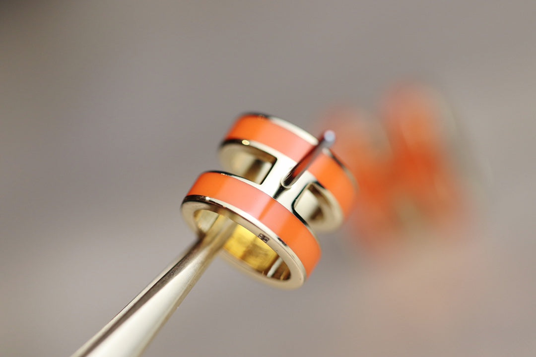 [⭐Luxery]MINI POP H EARRINGS ORANGE
