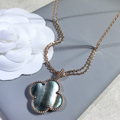 [⭐Luxery]CLOVER 25MM GOLD DARK MOP BIG CLOVER NECKLACE