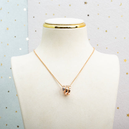 [⭐Luxery]SERPENTI PINK GOLD NECKLACE DIAMOND