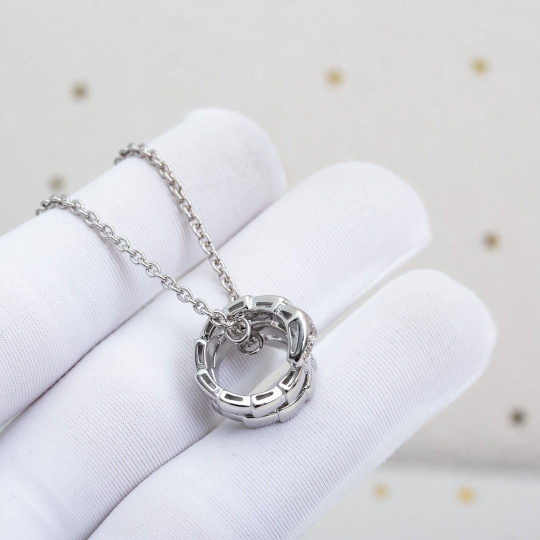 [⭐Luxery]SERPENTI SILVER NECKLACE DIAMOND