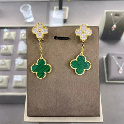 [⭐Luxery]CLOVER  2 MOTIFS  DIAMOND  EARRINGS (MULTIPLE CHOICESç´