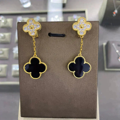 [⭐Luxery]CLOVER  2 MOTIFS  DIAMOND  EARRINGS (MULTIPLE CHOICESç´
