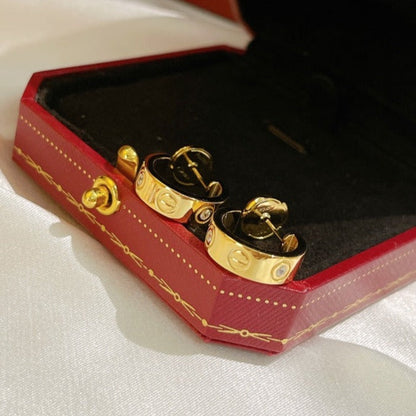[⭐Luxery]LOVE EARRINGS 5.7MM 2 DIAMONDS