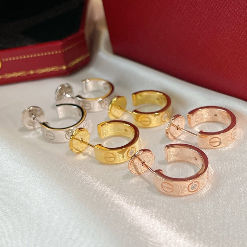 [⭐Luxery]LOVE EARRINGS 5.7MM 2 DIAMONDS