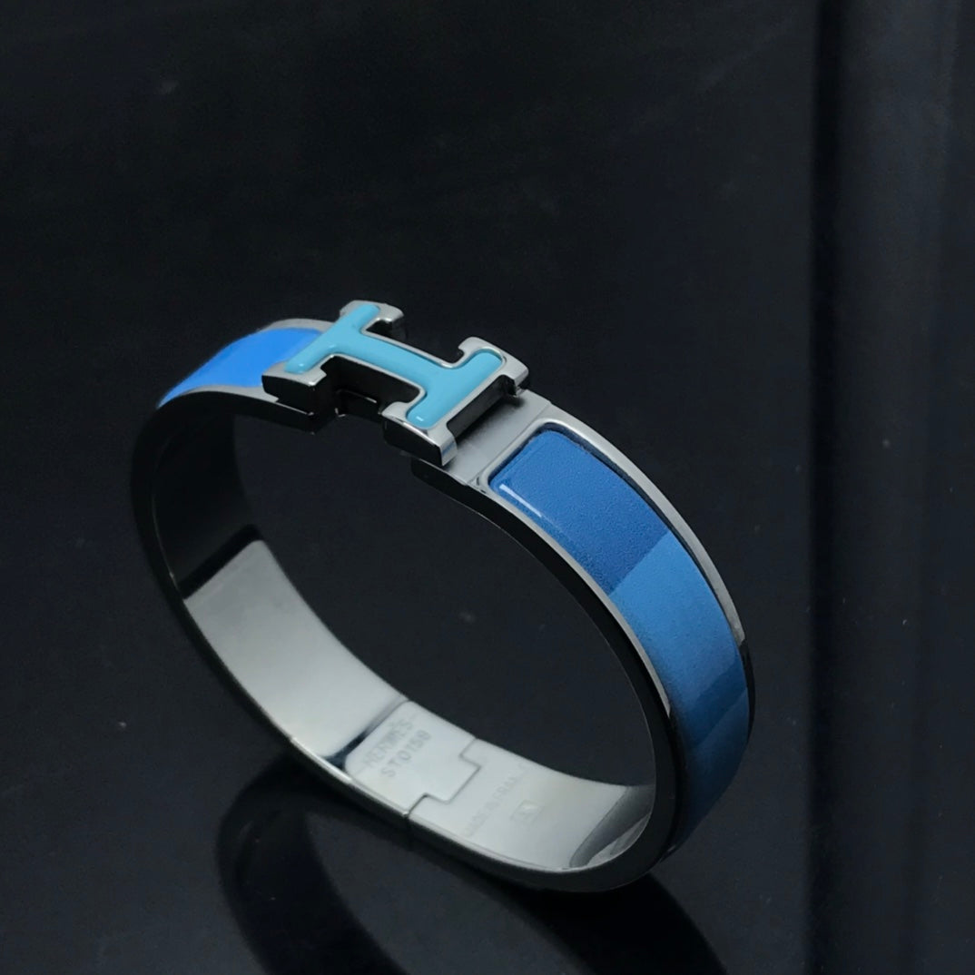 [⭐Luxery]H BRACELET BLUE RAINBOW CERAMIC