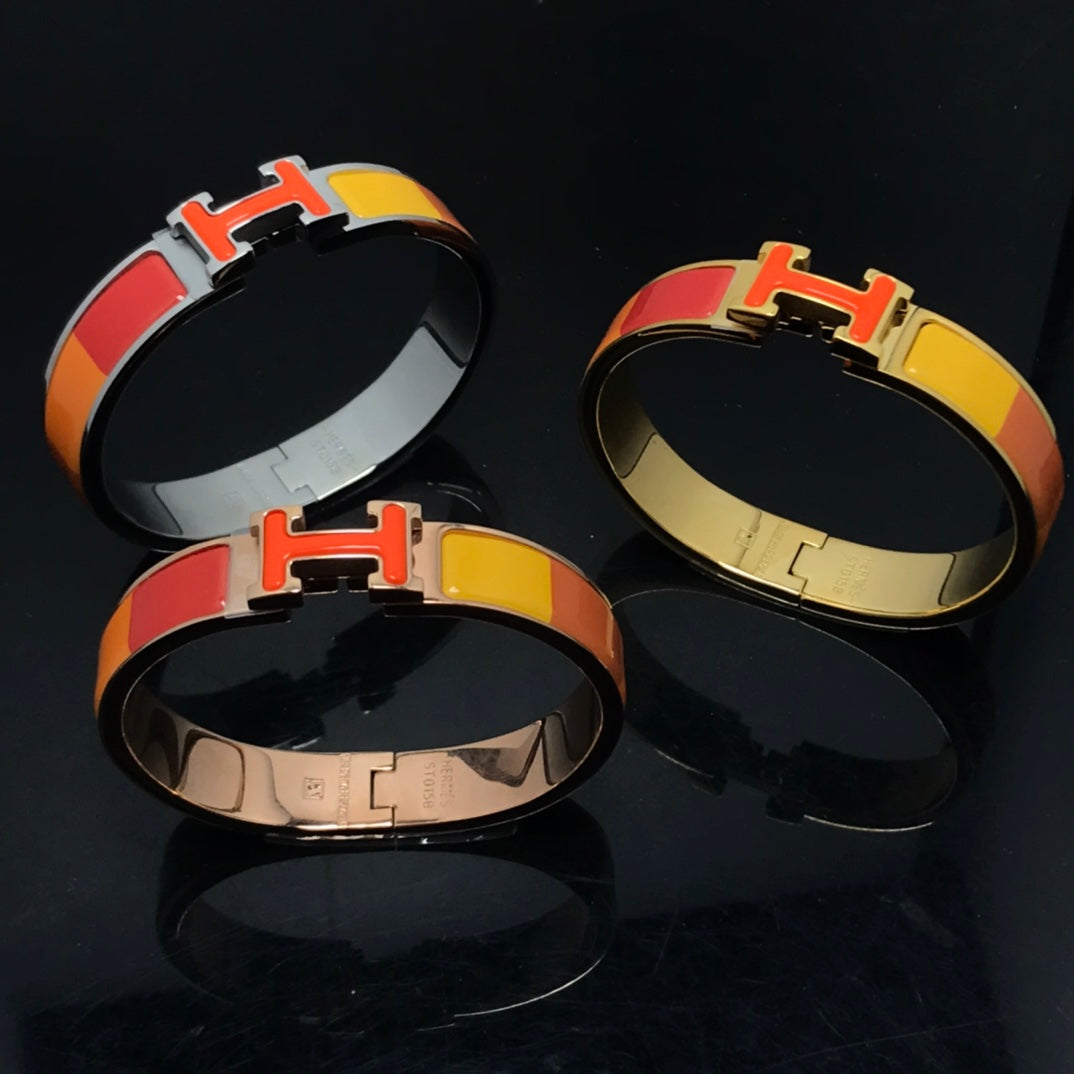 [⭐Luxery]H BRACELET ORANGE RAINBOW CERAMIC
