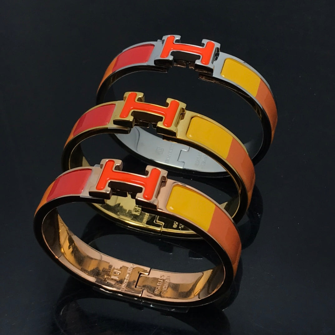 [⭐Luxery]H BRACELET ORANGE RAINBOW CERAMIC