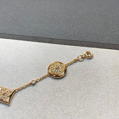 [⭐Luxery]STAR AND SUN 4 MOTIFS GOLD DIAMONDS BRACELET