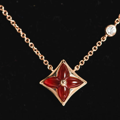 [⭐Luxery]STAR NECKLACE PINK GOLD 1 DIAMOND