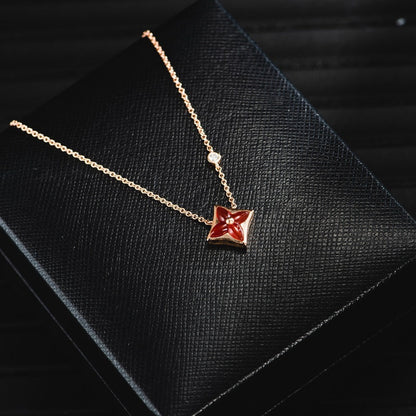 [⭐Luxery]STAR NECKLACE PINK GOLD 1 DIAMOND