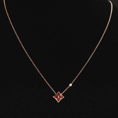 [⭐Luxery]STAR NECKLACE PINK GOLD 1 DIAMOND
