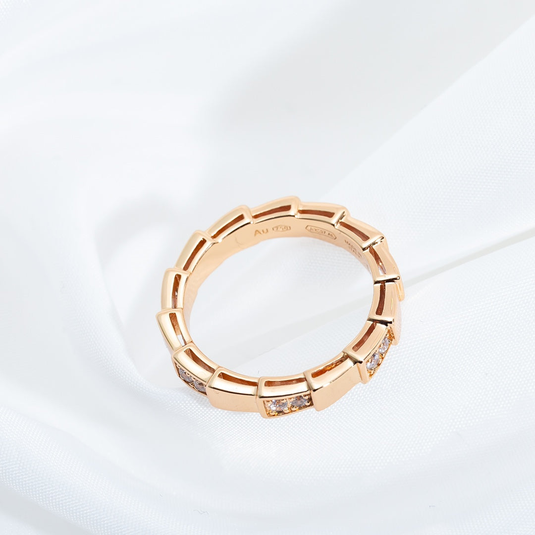 [⭐Luxery]SERPENTI RING PINK GOLD  3MM