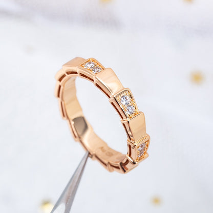 [⭐Luxery]SERPENTI RING PINK GOLD  3MM