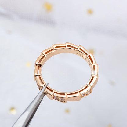 [⭐Luxery]SERPENTI RING PINK GOLD  3MM