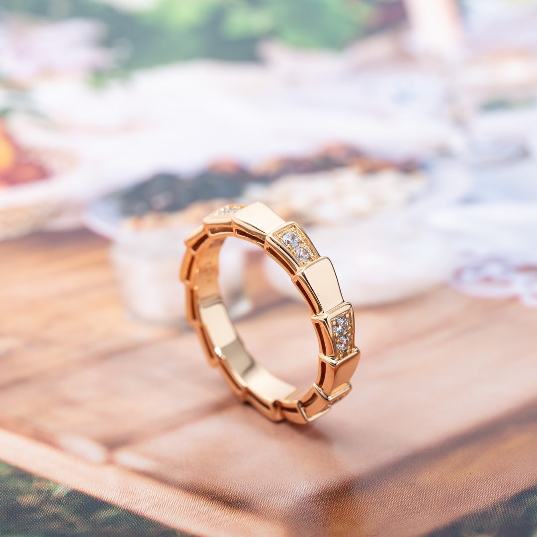 [⭐Luxery]SERPENTI RING PINK GOLD  3MM