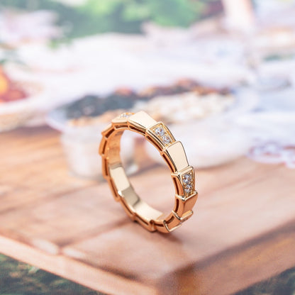 [⭐Luxery]SERPENTI RING PINK GOLD  3MM