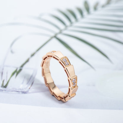 [⭐Luxery]SERPENTI RING PINK GOLD  3MM