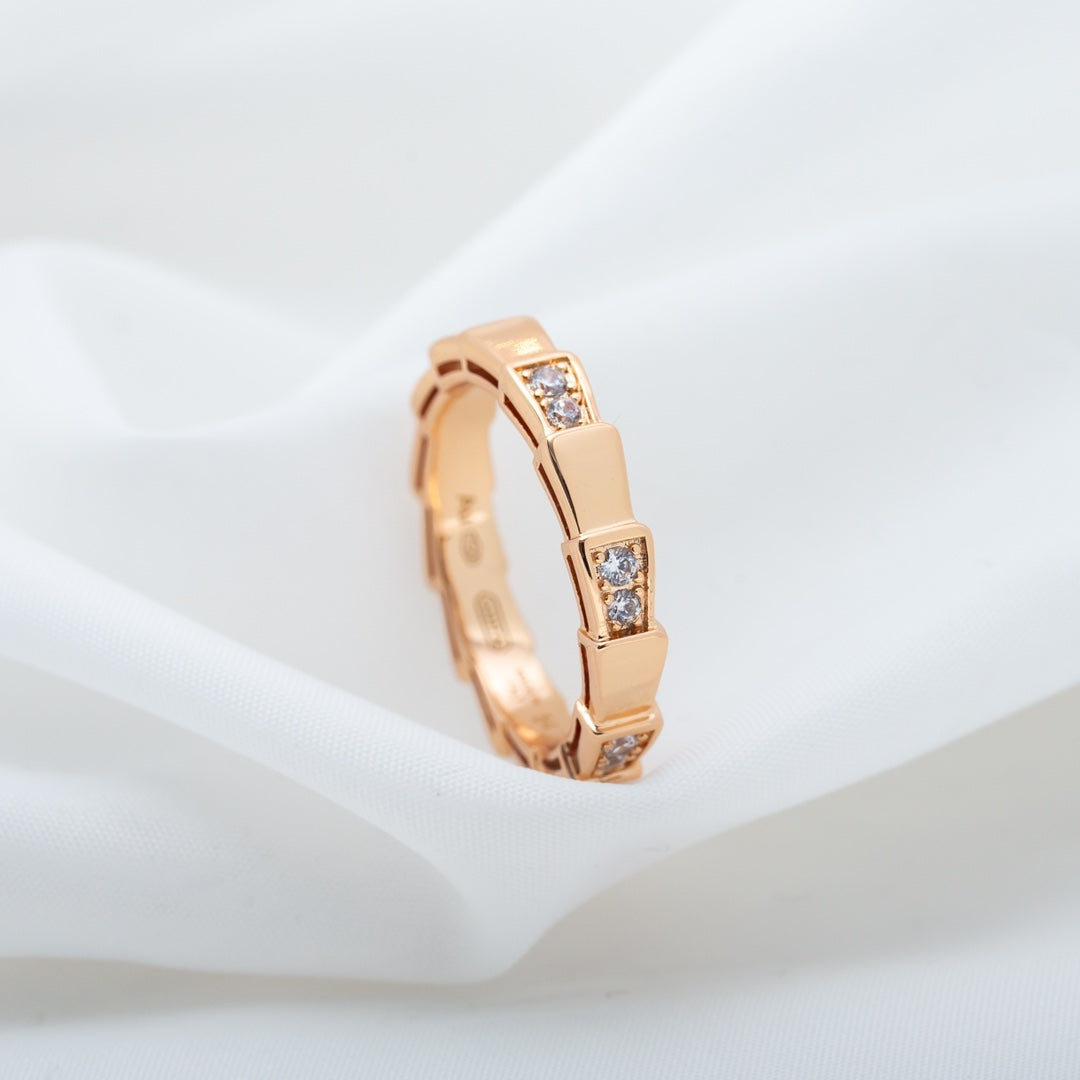 [⭐Luxery]SERPENTI RING PINK GOLD  3MM